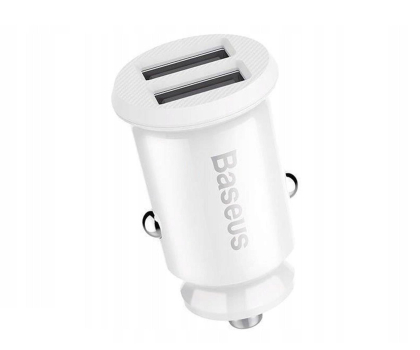 Ładowarka od urządzeń mobilnych BASEUS samochodowa 2xUSB Grain 5V 3.1A biala CCALL-ML02